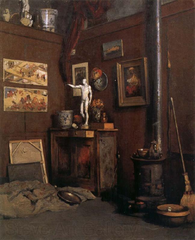 Gustave Caillebotte The Studio having fireplace Germany oil painting art